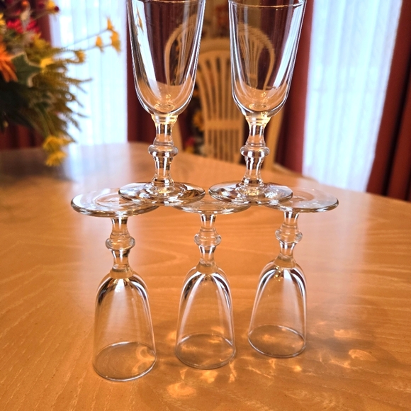 Vintage 5-Piece Mid-Century Ribbed Rim Cordial Glasses Ornate Stemware - Picture 12 of 14